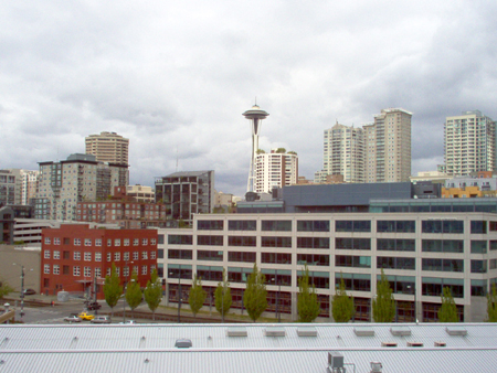 The Space Needle from our balcony on the Norwegian Pearl