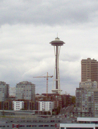 Viewing the Space Needle as we sail past