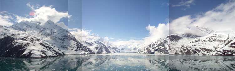 Panoramic View of Jaw Point and the Johns Hopkins Glacier