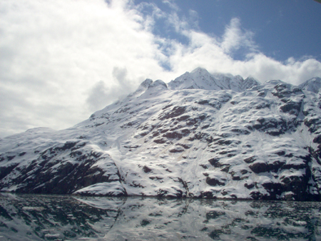 Looking up from the Fjord towards the sky.