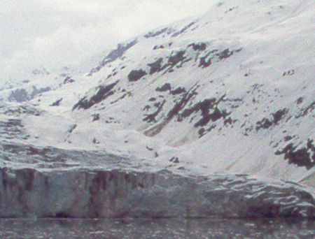 Closeup of the glacier's edge