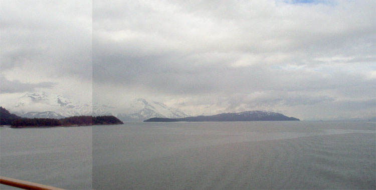 Panoramic view to Starboard from the stern of the ship