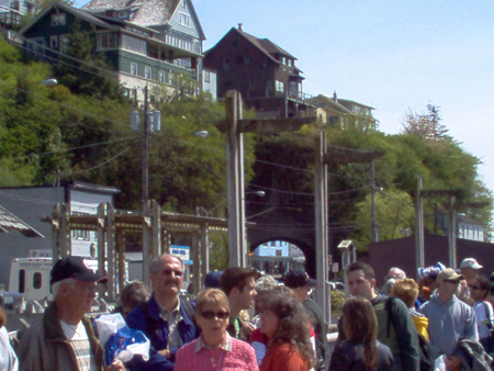 Looking at the tunnel on Water Street from the other direction (This is also the line to get back on the ship)